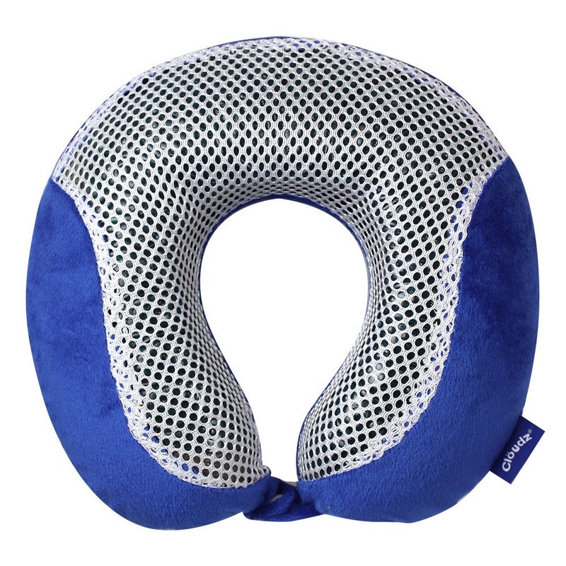 Cloudz Comfort Gel Memory Foam Travel Neck Pillow - Blue - Image 2